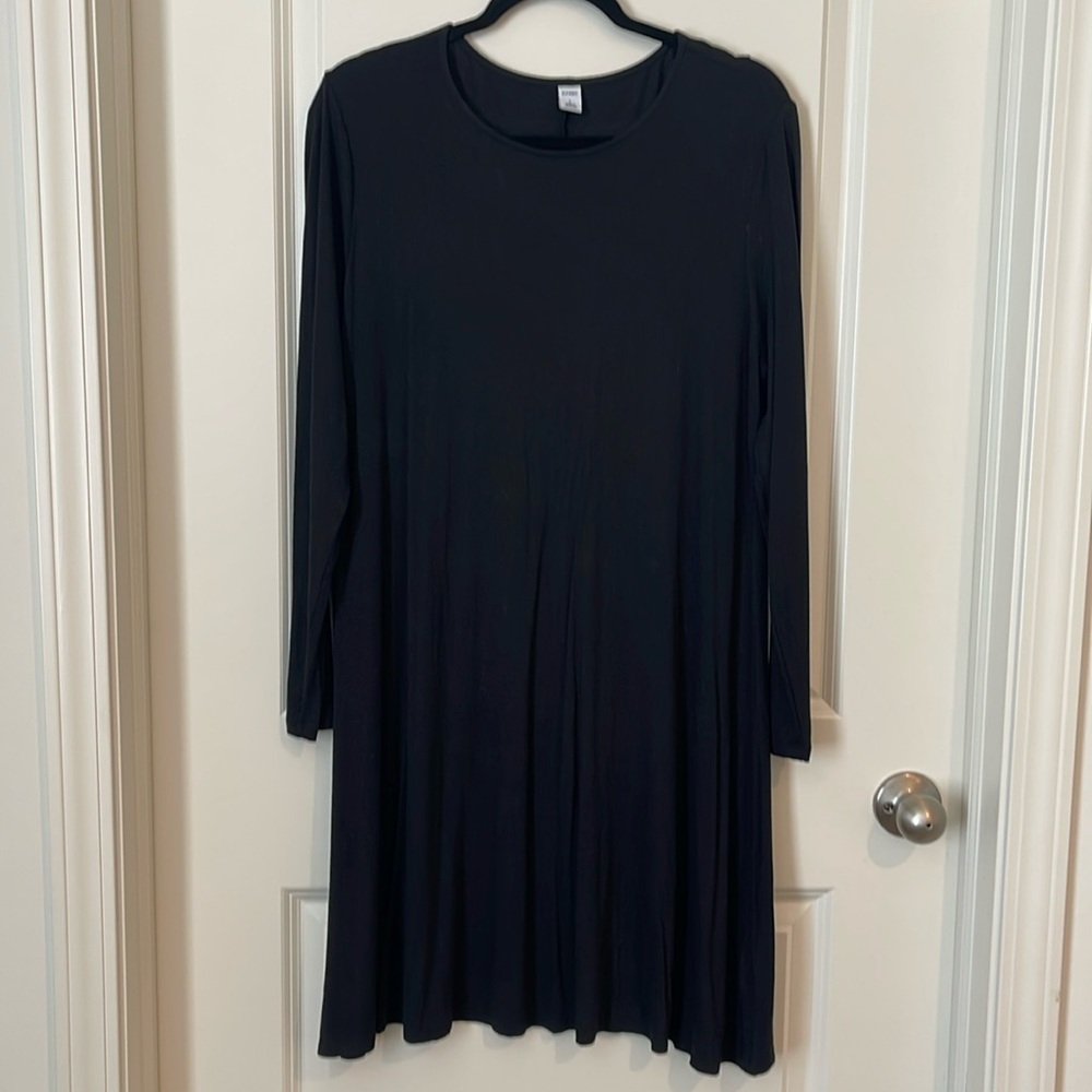 Black Long Sleeve Swing Dress